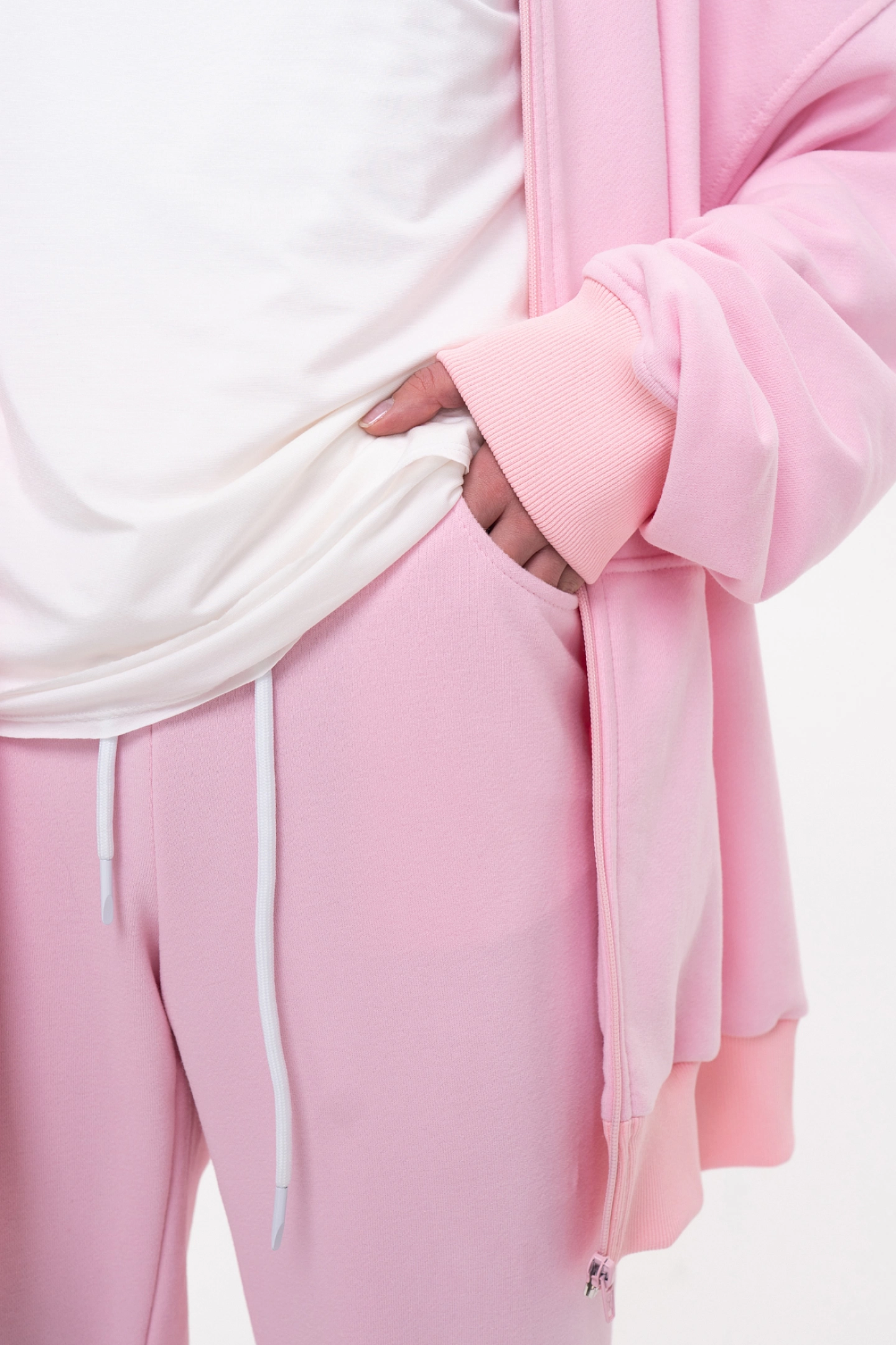 Худи на зипе и брюки клеш из футера