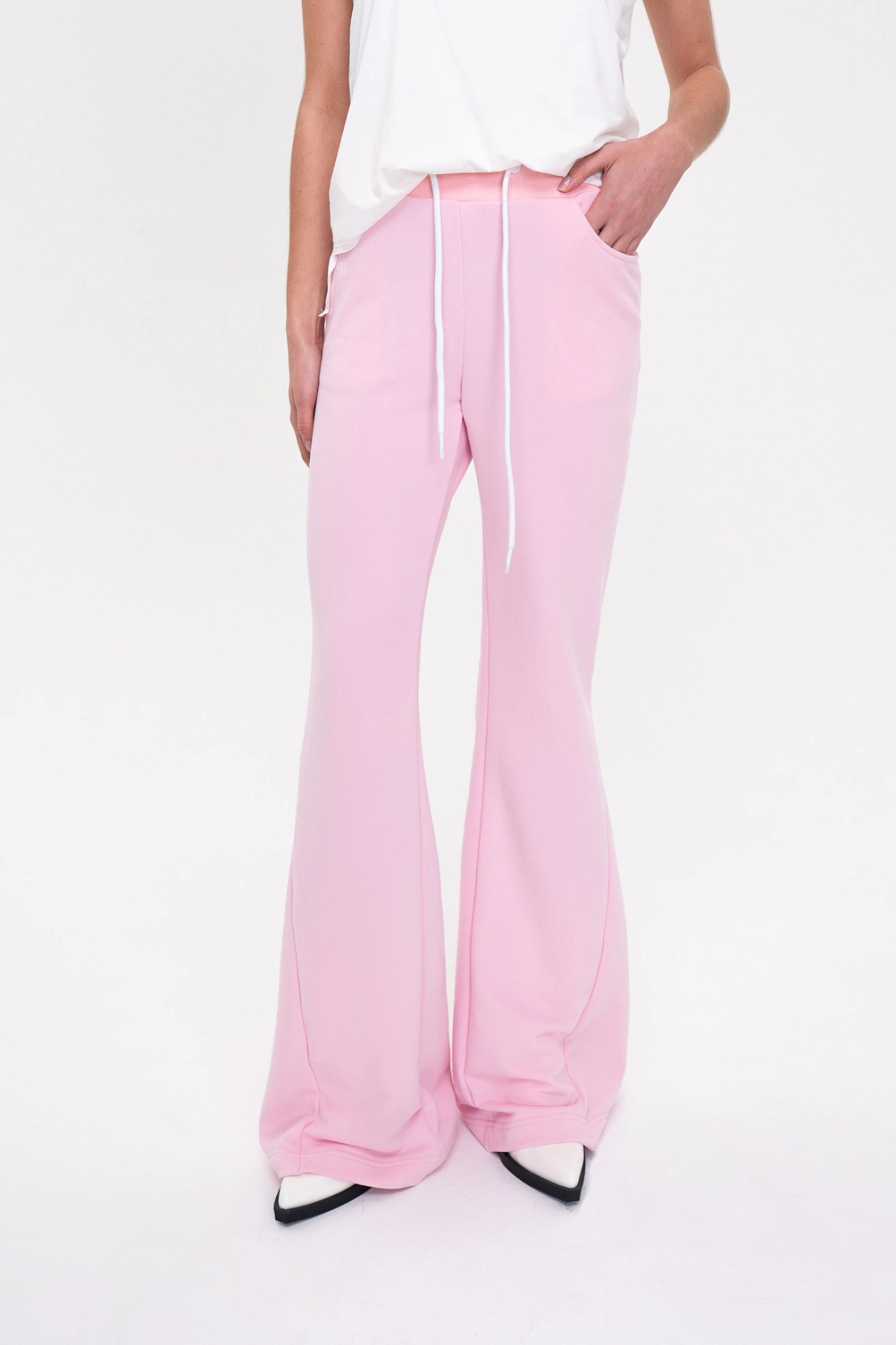 Худи на зипе и брюки клеш из футера