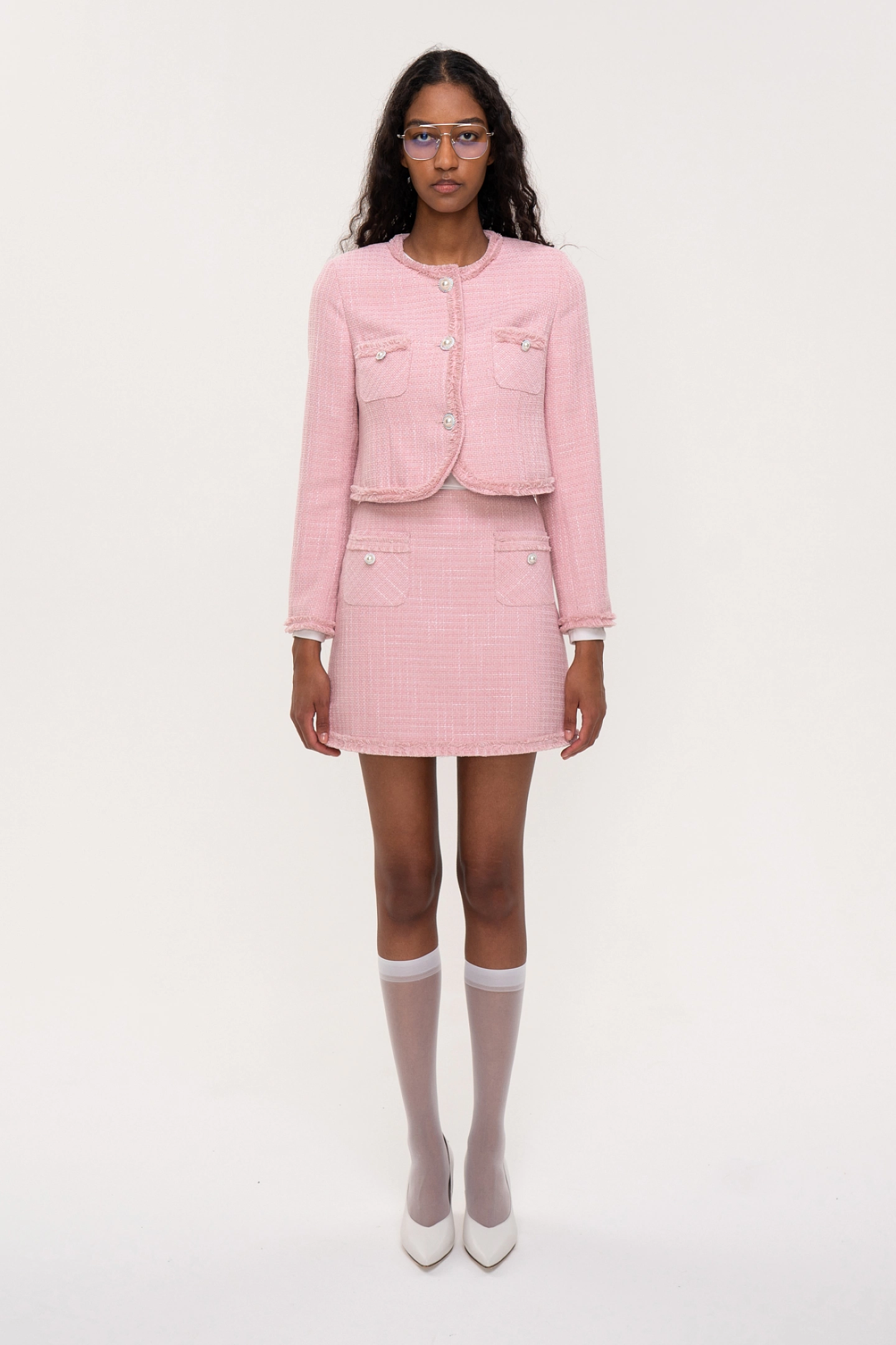 Жакет из твида и юбка-мини из твида