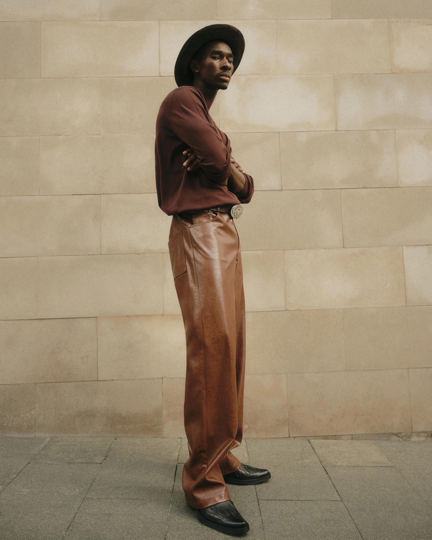 Брюки мужские из эко-кожи