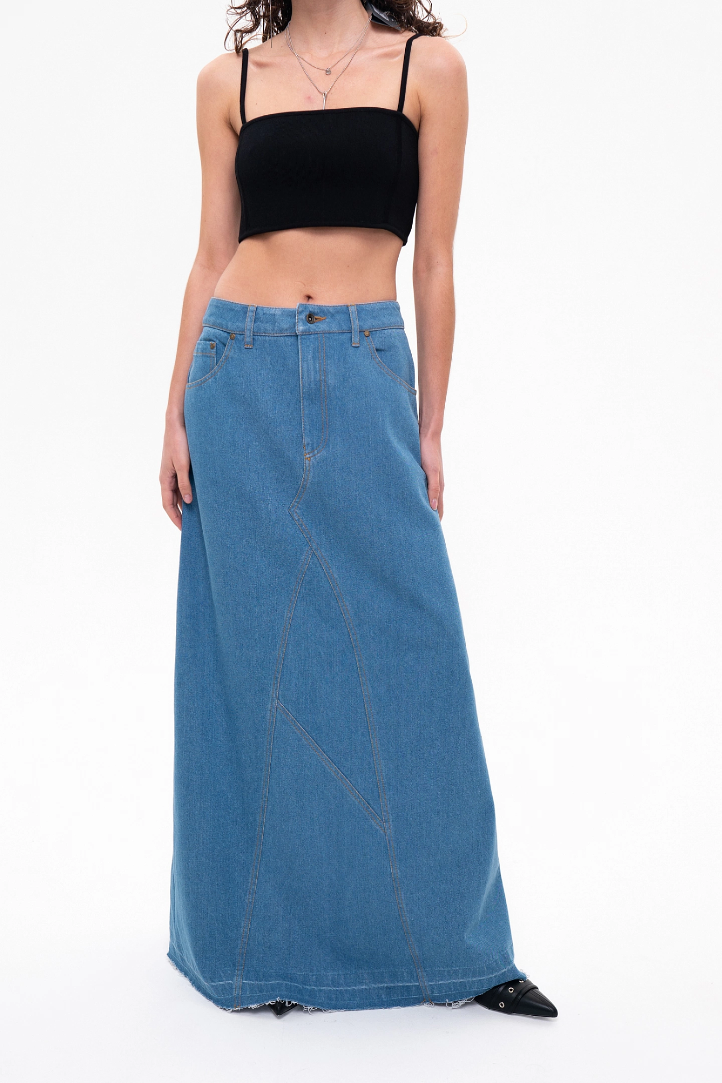 Юбка макси джинсовая