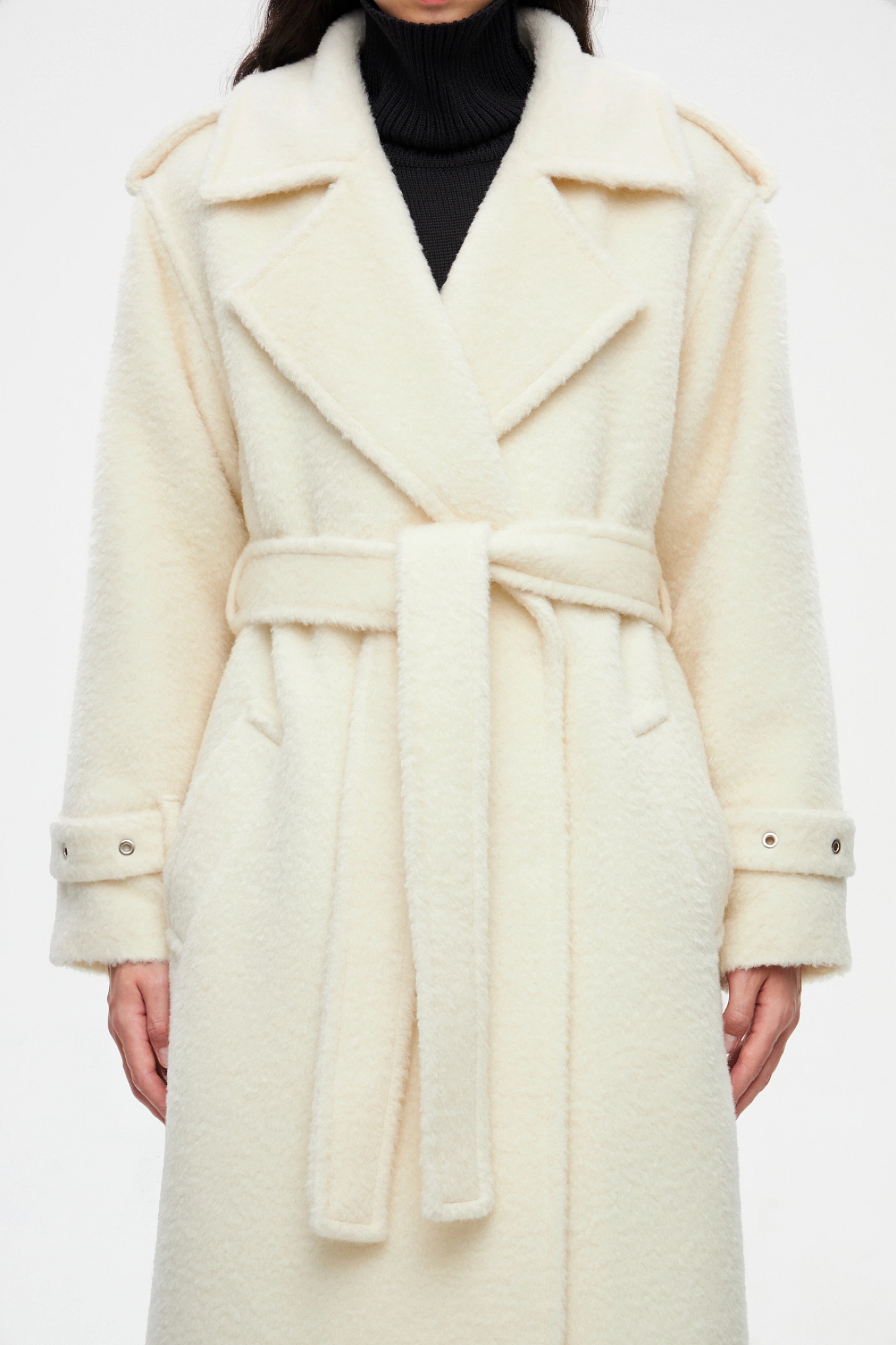 Пальто - тренч из искусственного меха