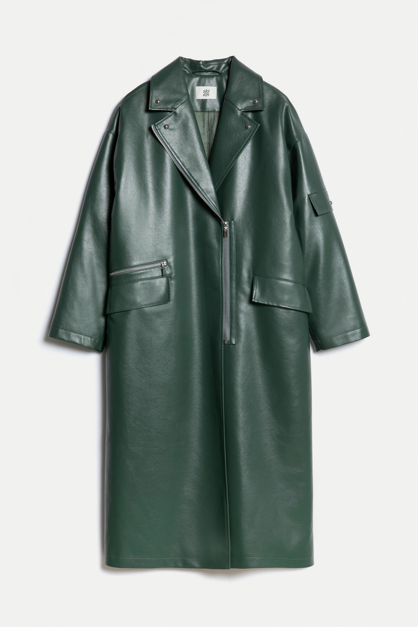 Пальто утеплённое из эко-кожи