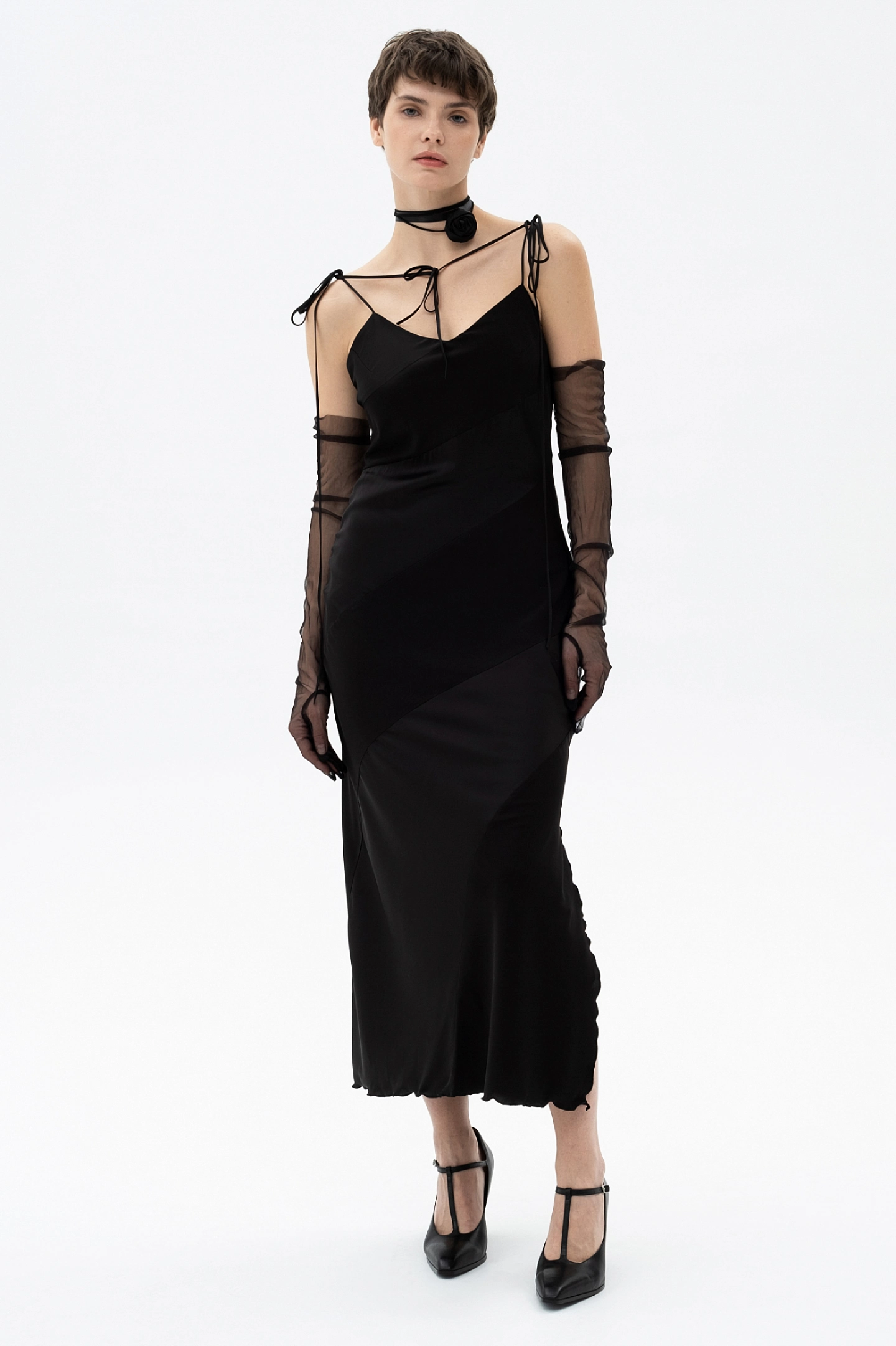 Платье-комбинация миди